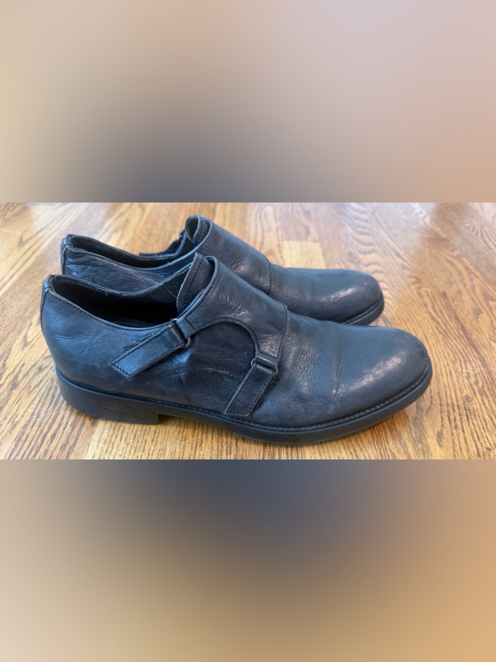 Bacco Bucci Men's Black Leather Pace Double Monk Strap Loafers Shoes Sz 12